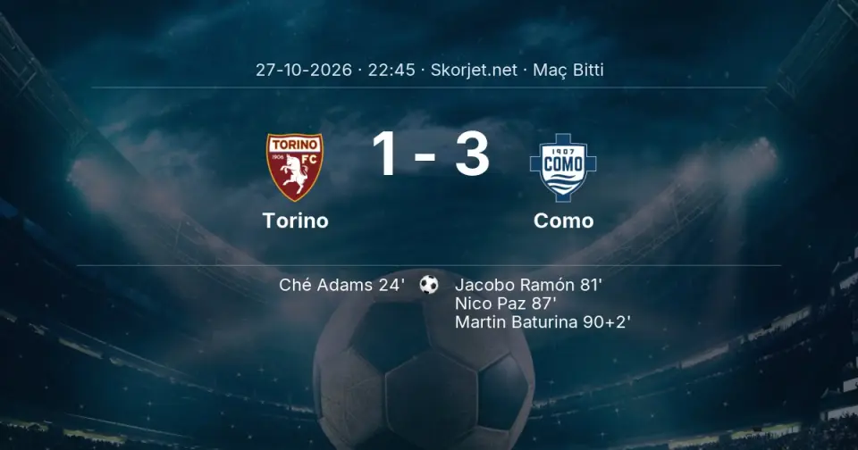 CANLI GOL | Torino 1-3 Como - Martin Baturina (90. dakika) CANLI GOL | Torino 1-3 Como - Martin Baturina (90. dakika)