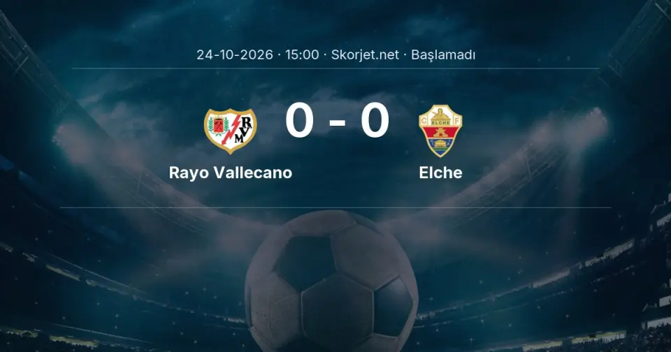 Rayo Vallecano - Elche Maçı Öncesi Kadrolar ve Maç Bilgileri Rayo Vallecano - Elche Maçı Öncesi Kadrolar ve Maç Bilgileri